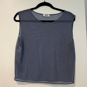 Moschino sheer blue tank top